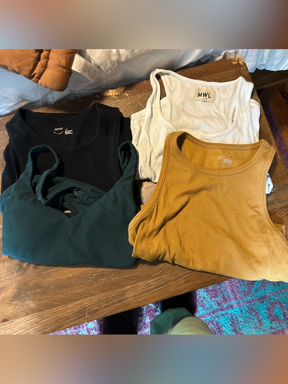Aerie and Madewell size large bundle of Women's Ribbed Tank Tops/Sports top